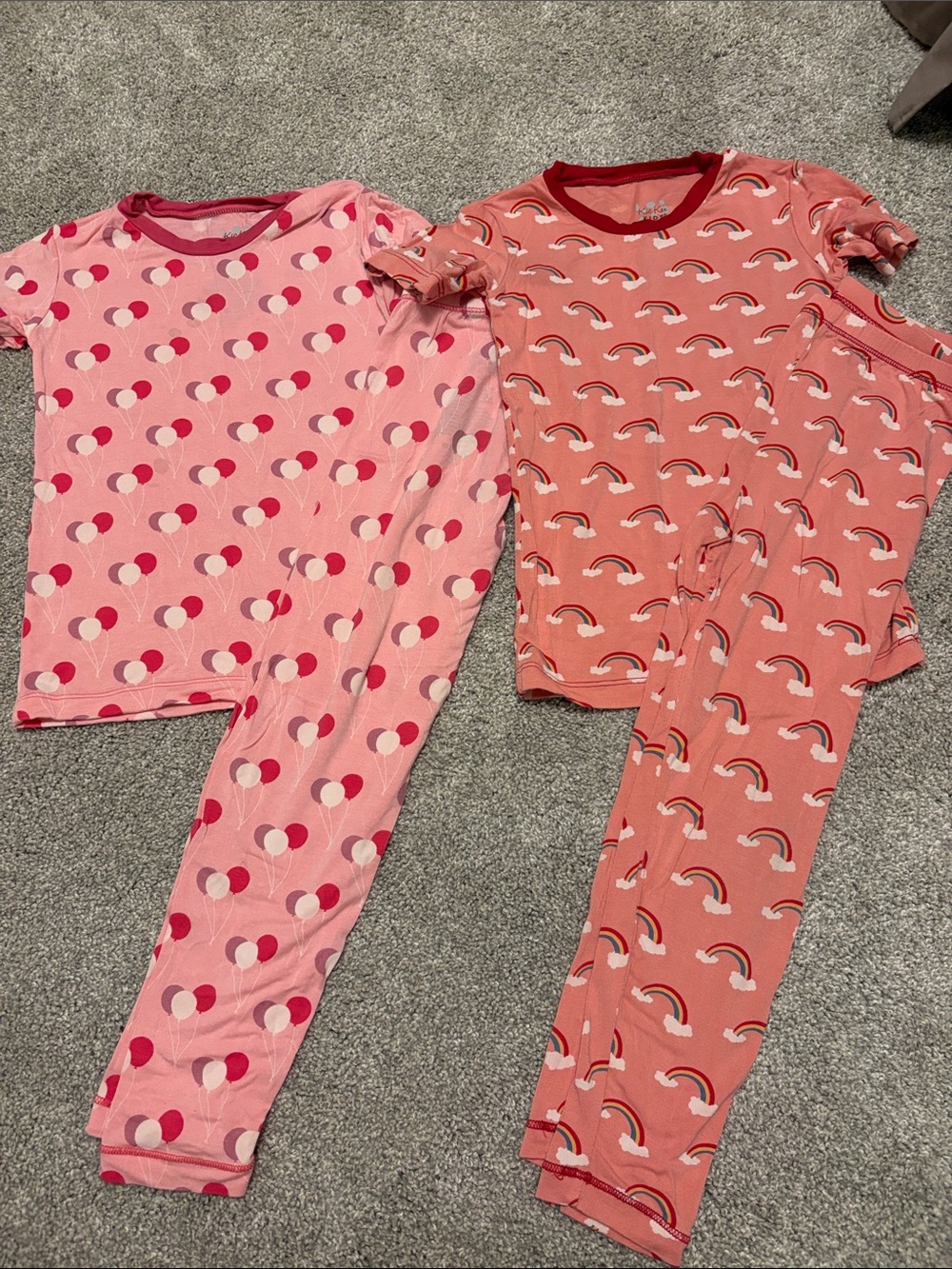 Kickee Pants girls balloons, & rainbows Pajama Sets 6